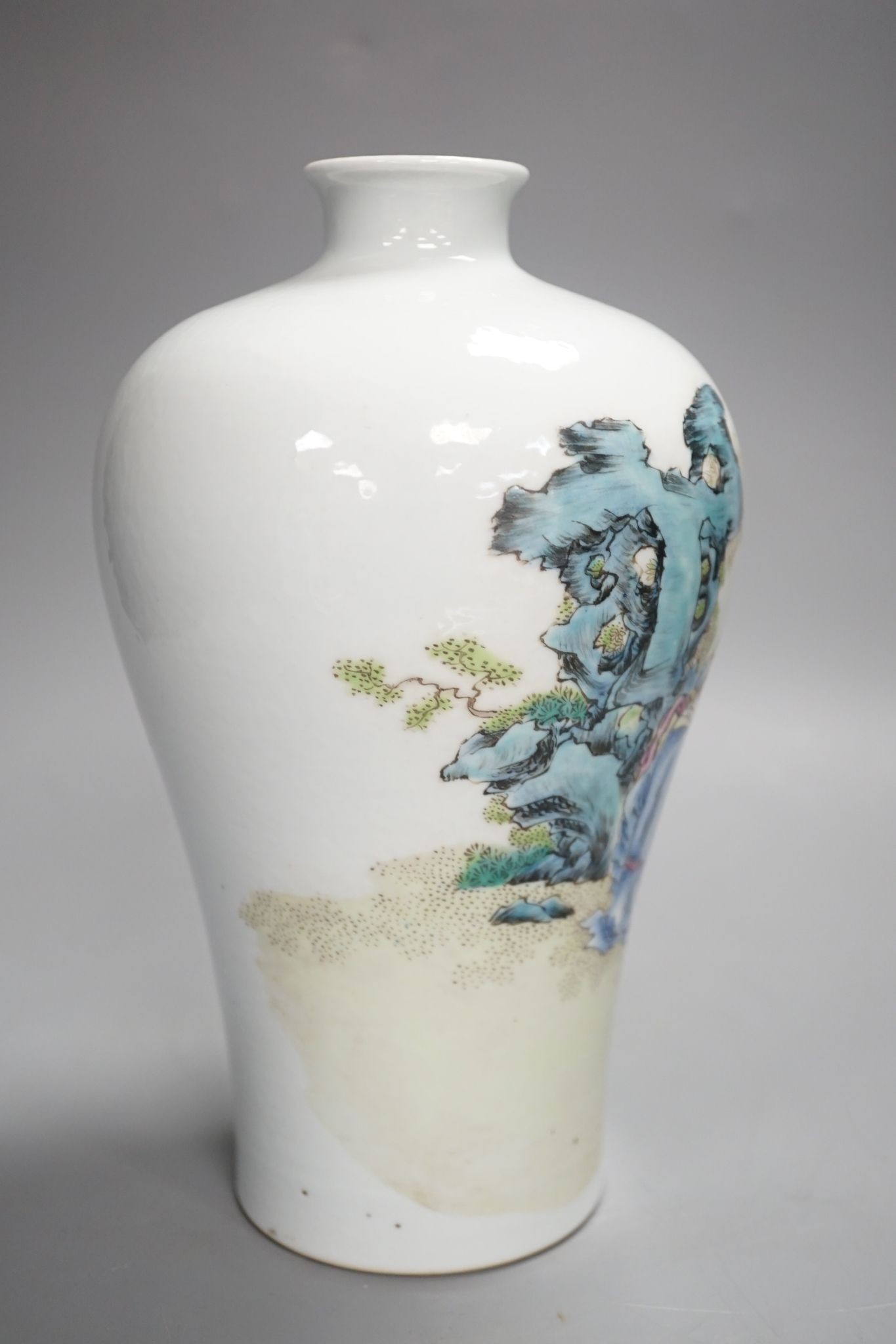 A Chinese famille rose 'immortals' meiping, vase., 23 cms high.